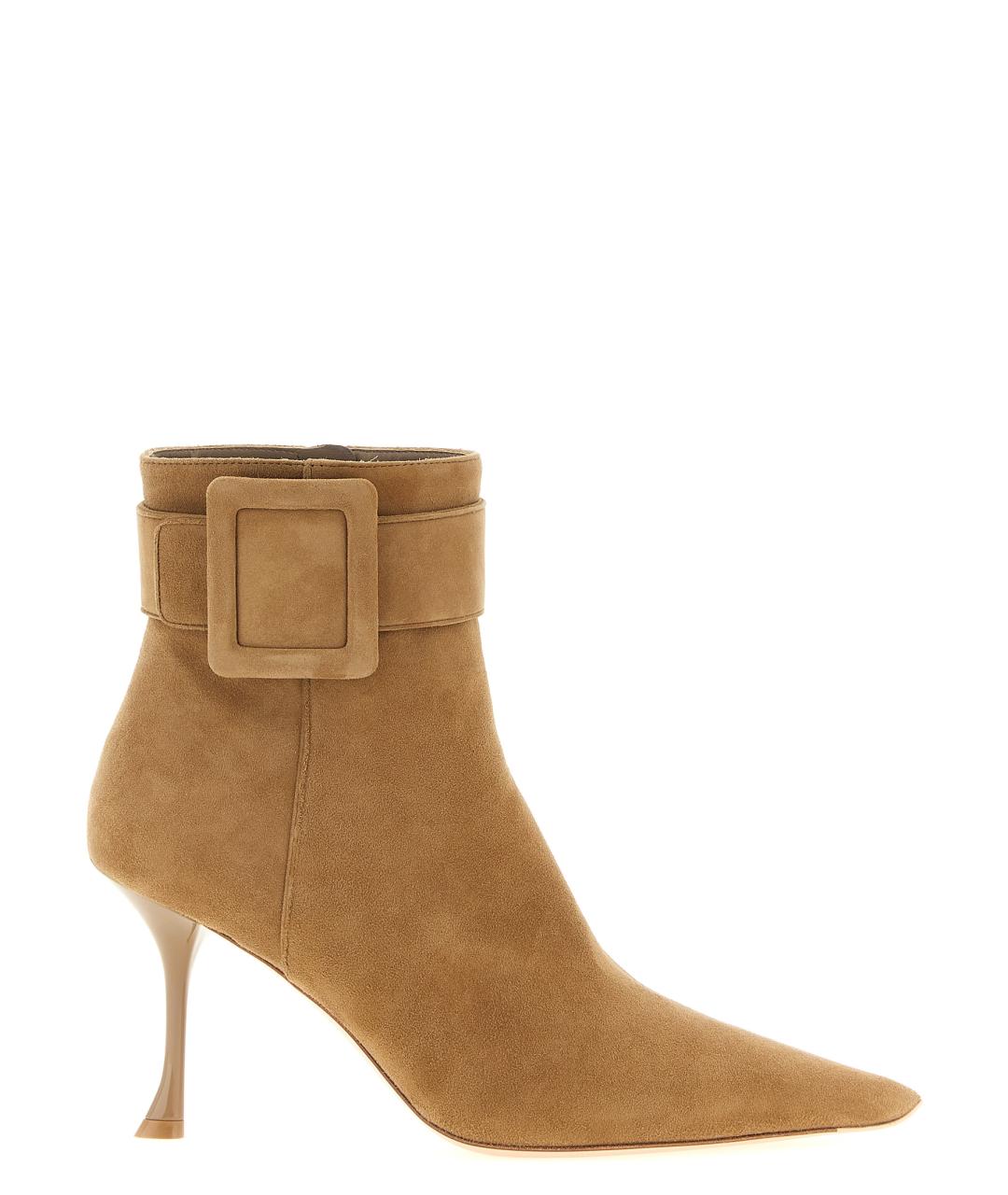 ROGER VIVIER Коричневые замшевые ботильоны, фото 1