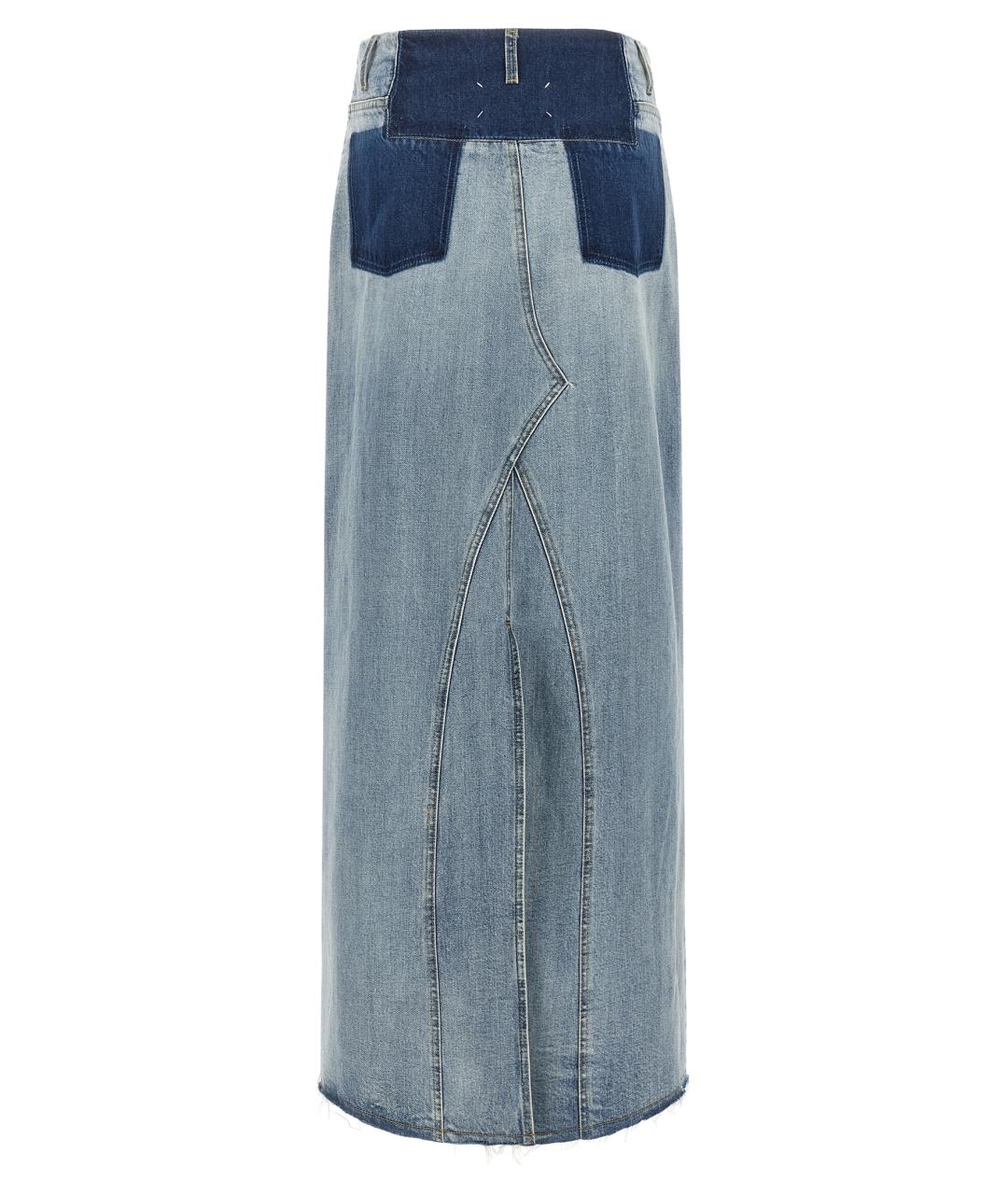 MAISON MARGIELA Голубая хлопковая юбка макси, фото 2