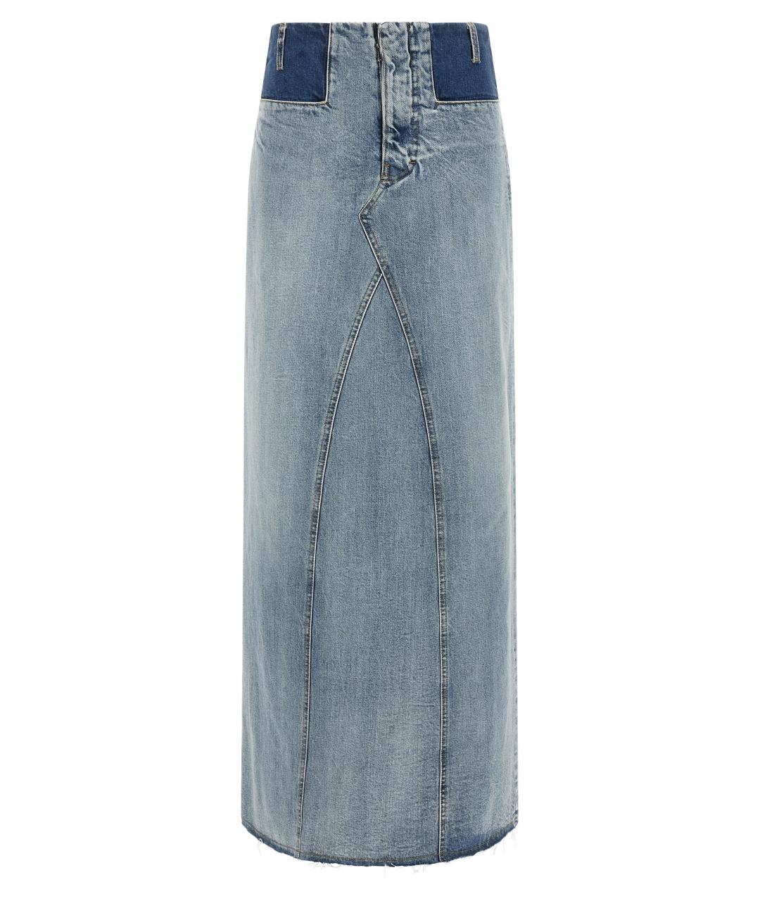 MAISON MARGIELA Голубая хлопковая юбка макси, фото 1