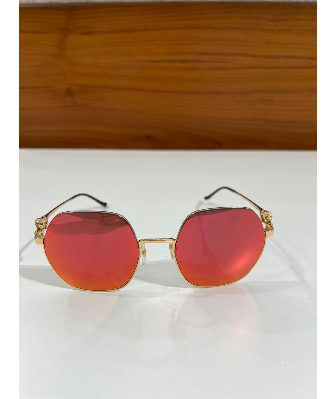 CARTIER Золотые металлические солнцезащитные очки, фото 9