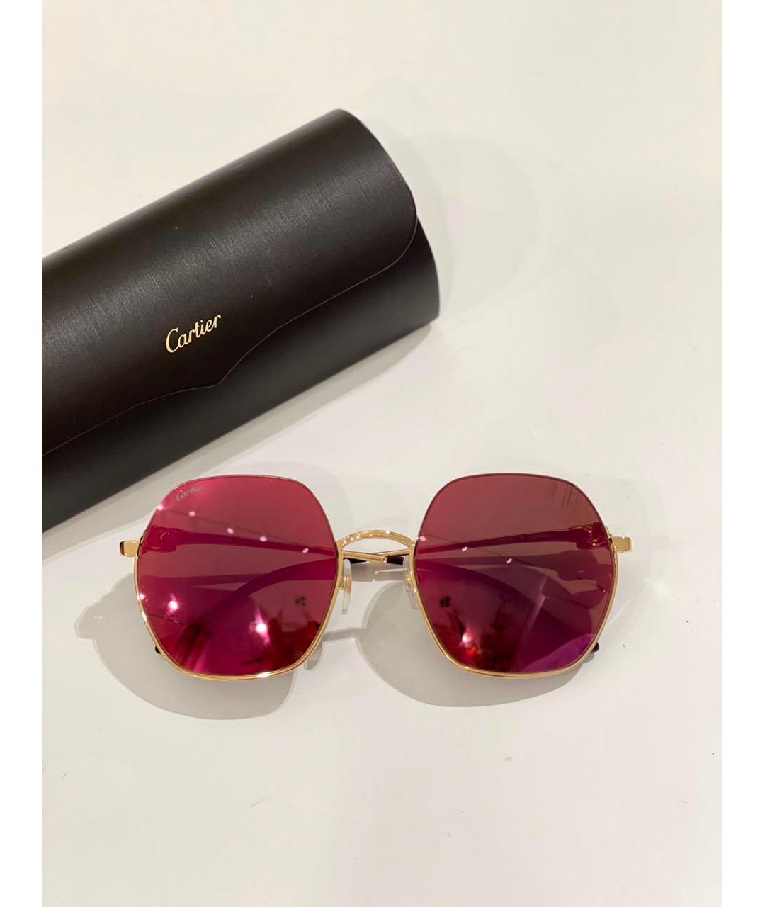 CARTIER Золотые металлические солнцезащитные очки, фото 2