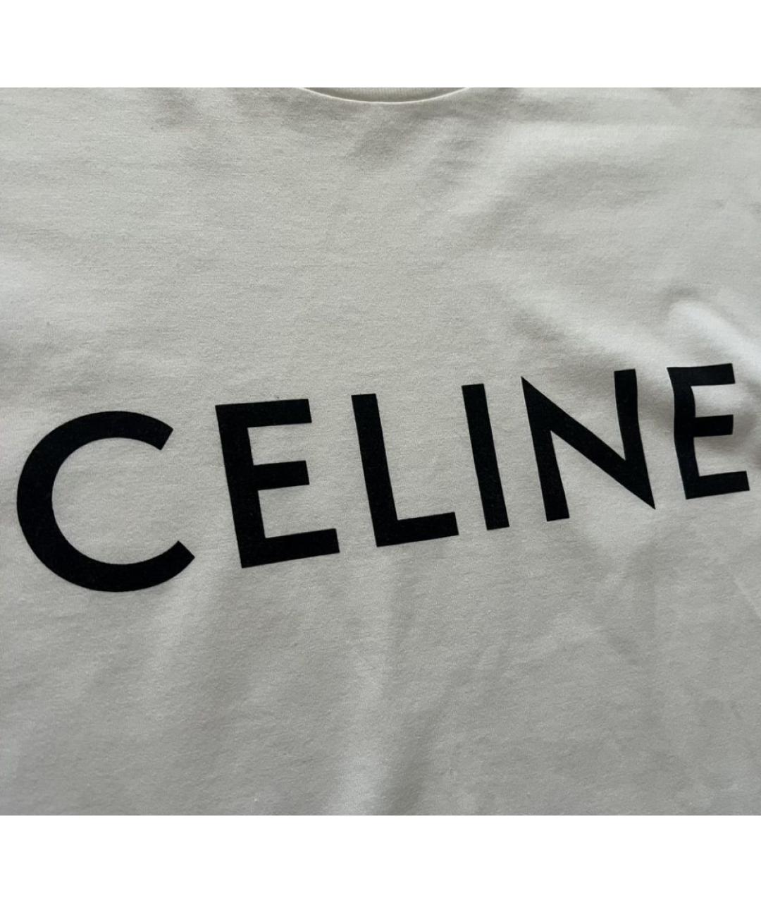 CELINE Белая хлопковая футболка, фото 6