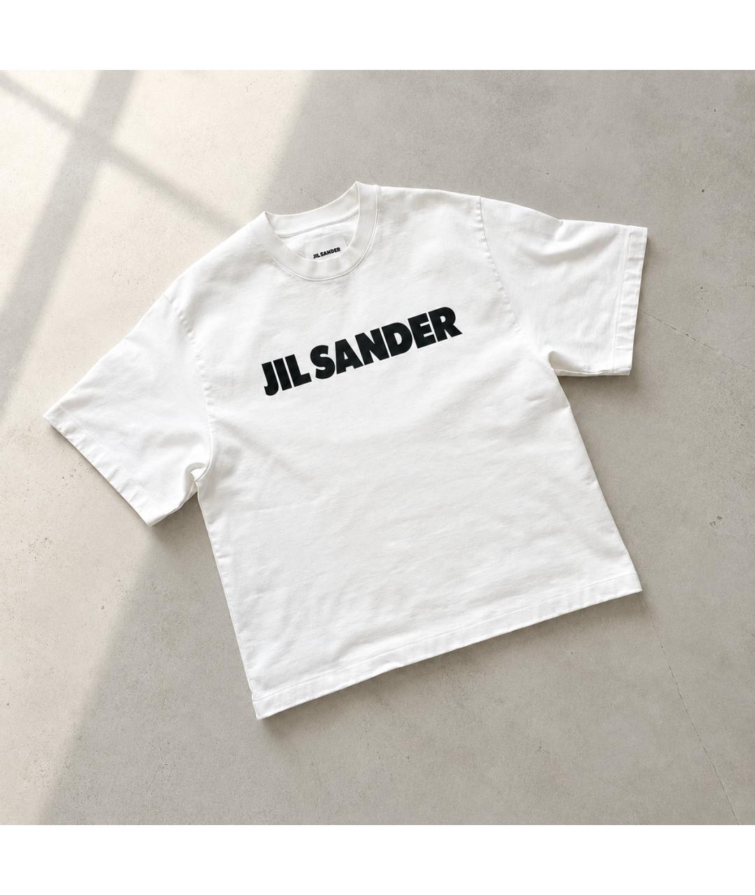 JIL SANDER Белая хлопковая футболка, фото 2