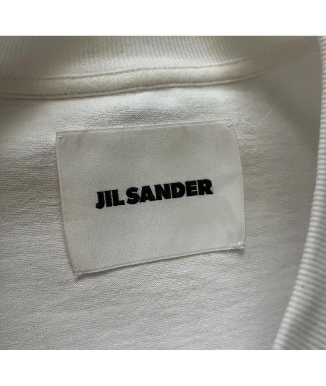 JIL SANDER Белая хлопковая футболка, фото 4