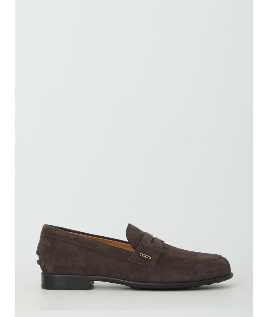 TOD'S Коричневые замшевые лоферы, фото 6