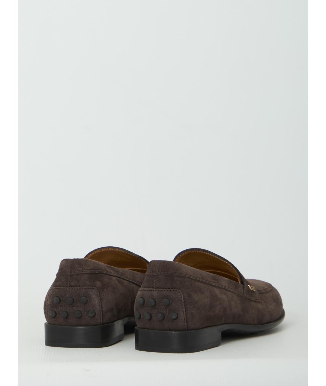 TOD'S Коричневые замшевые лоферы, фото 3