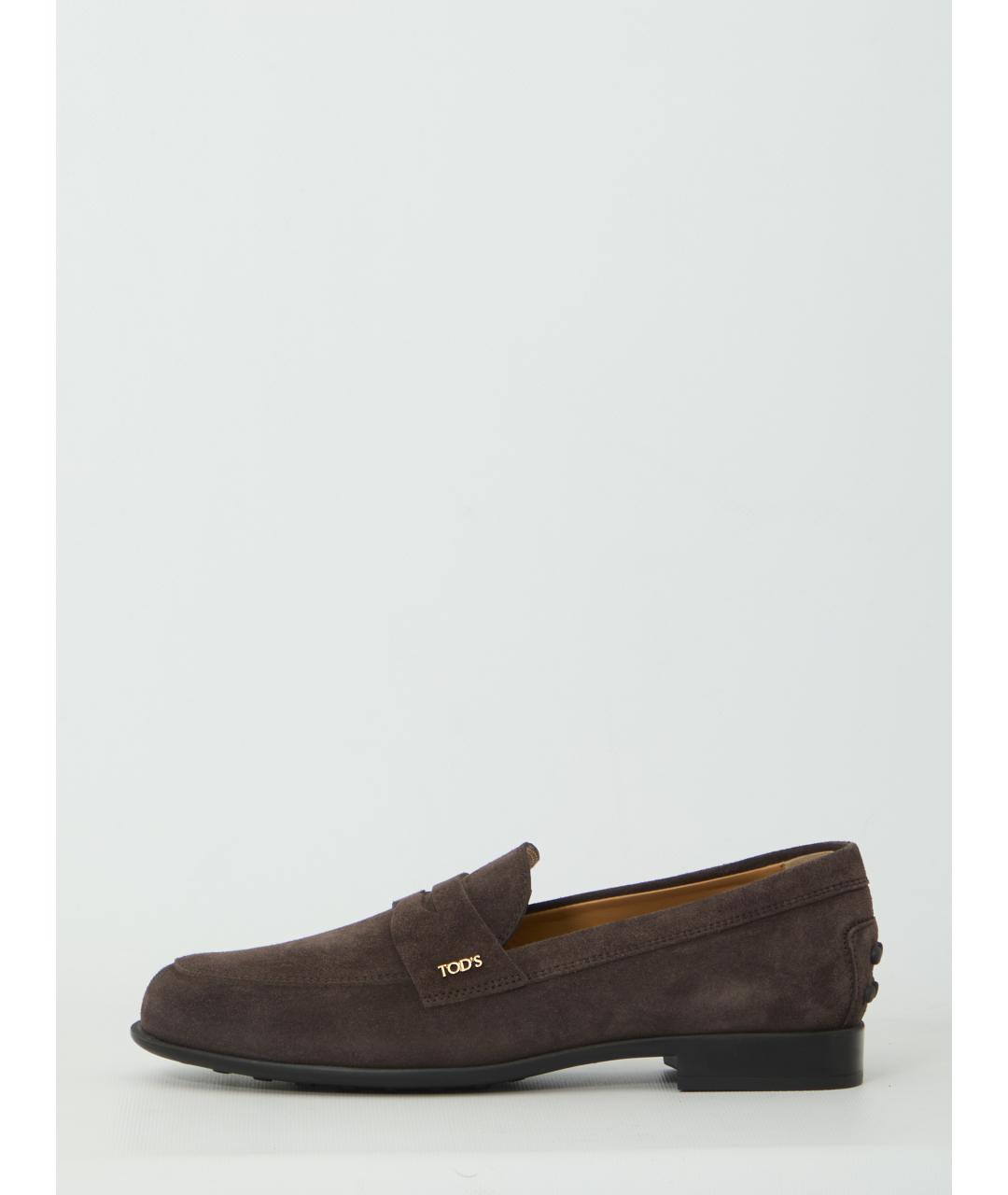 TOD'S Коричневые замшевые лоферы, фото 4