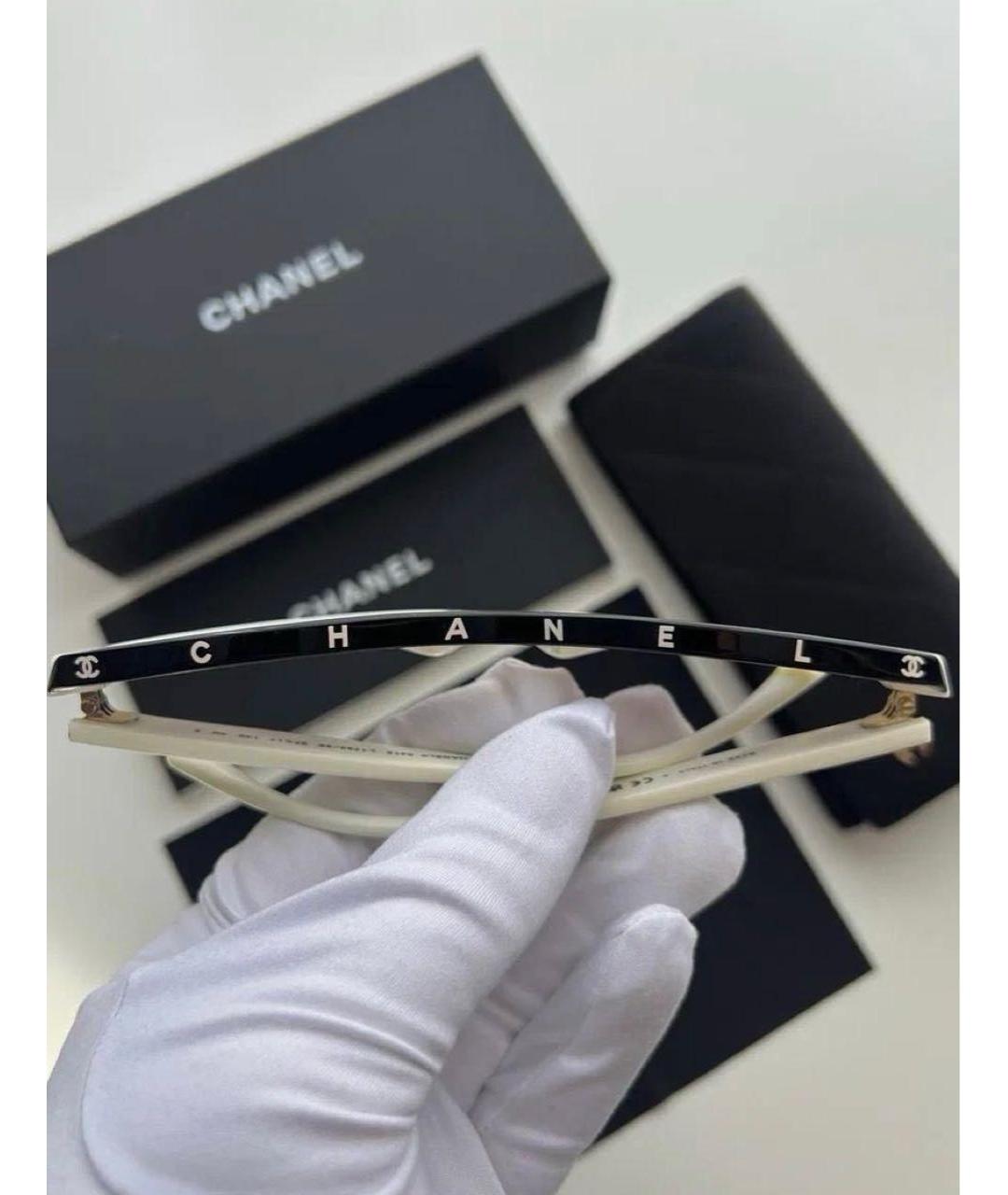 CHANEL Белые пластиковые солнцезащитные очки, фото 2