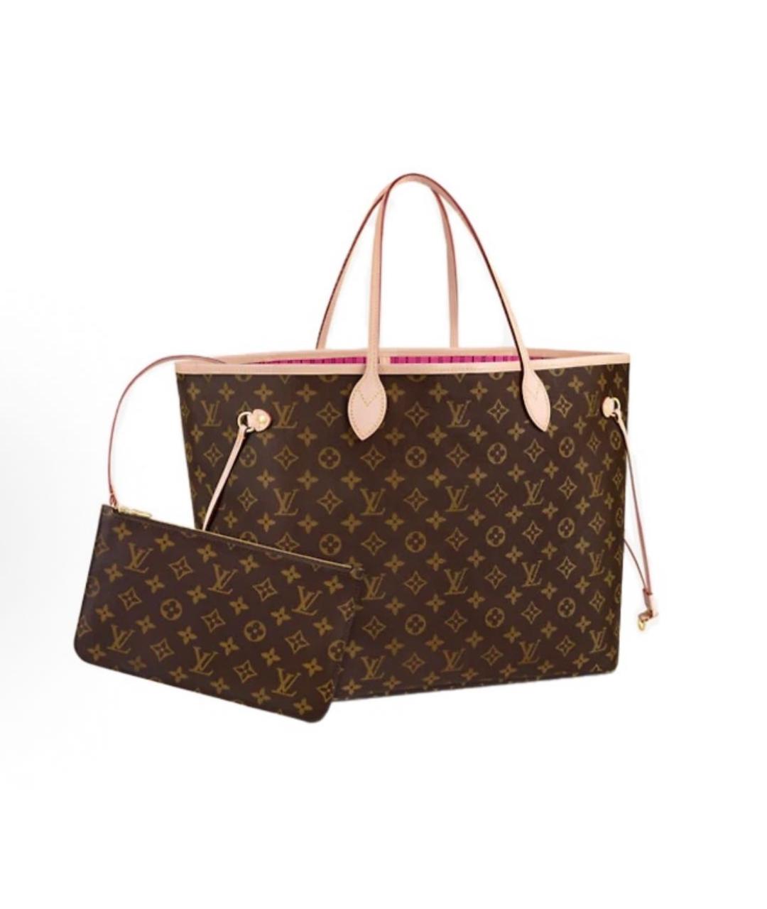 LOUIS VUITTON Коричневая канва сумка тоут, фото 7