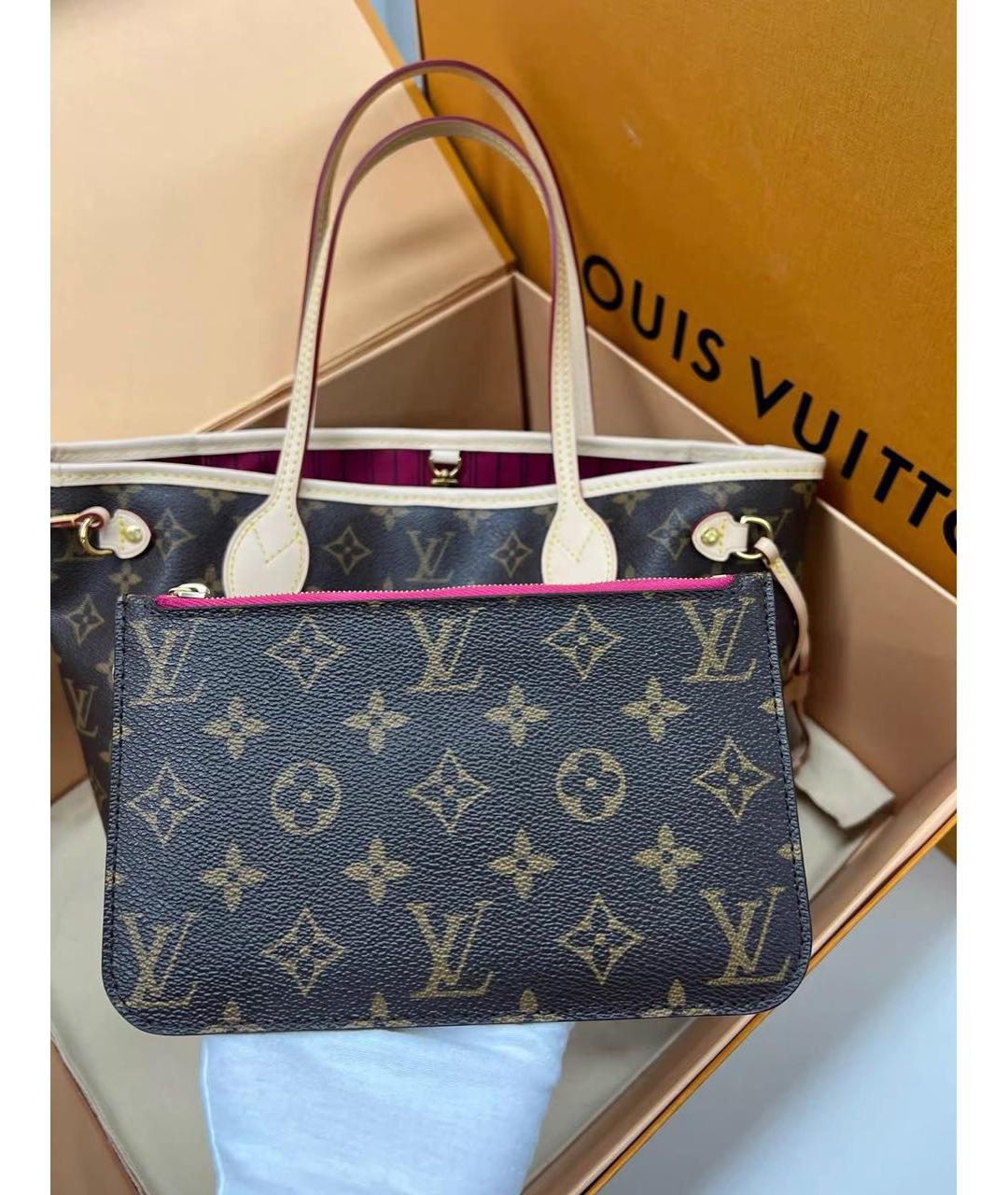 LOUIS VUITTON Коричневая канва сумка тоут, фото 6
