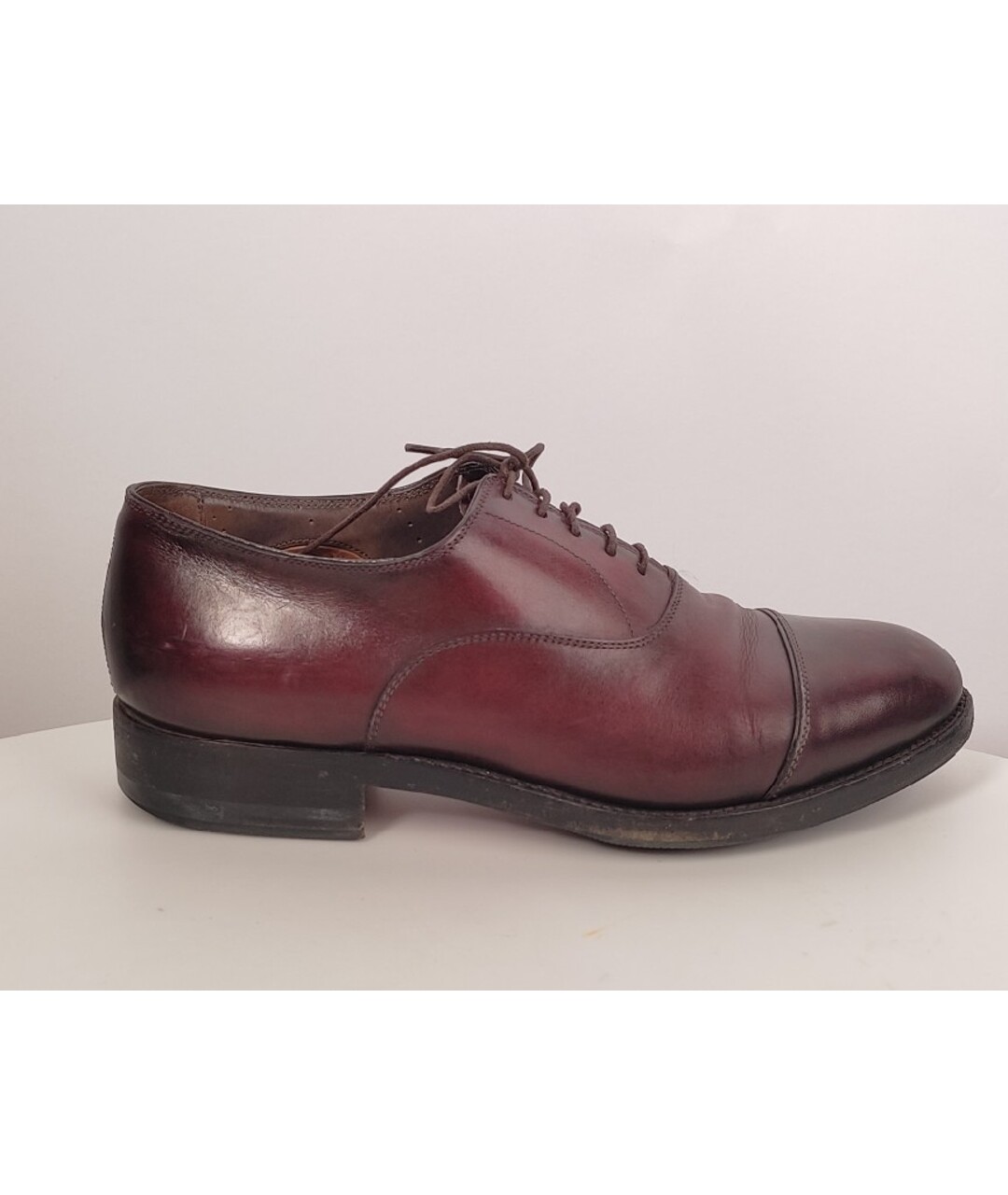 SANTONI Бордовые кожаные туфли, фото 9