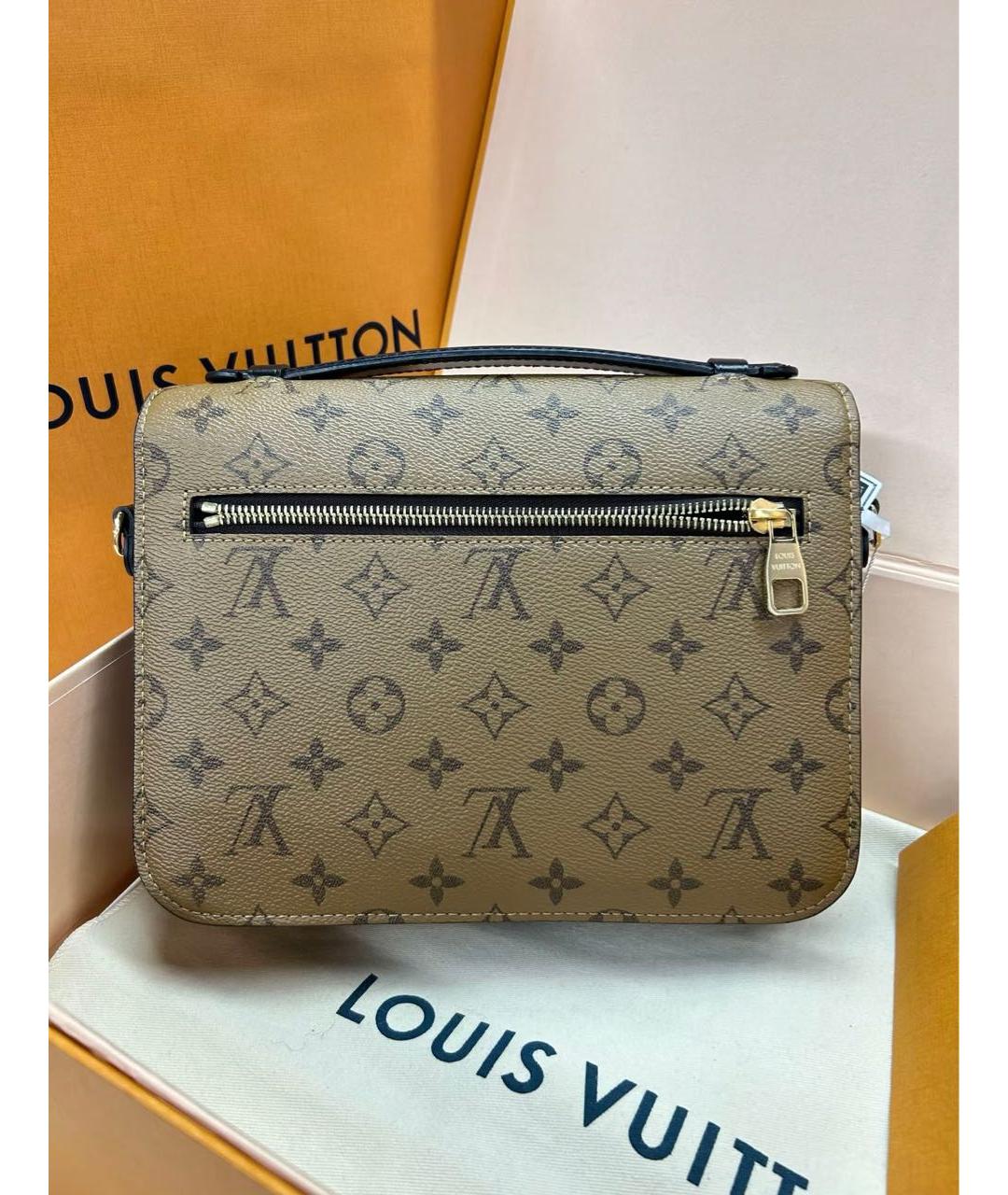 LOUIS VUITTON Коричневая канва сумка с короткими ручками, фото 3