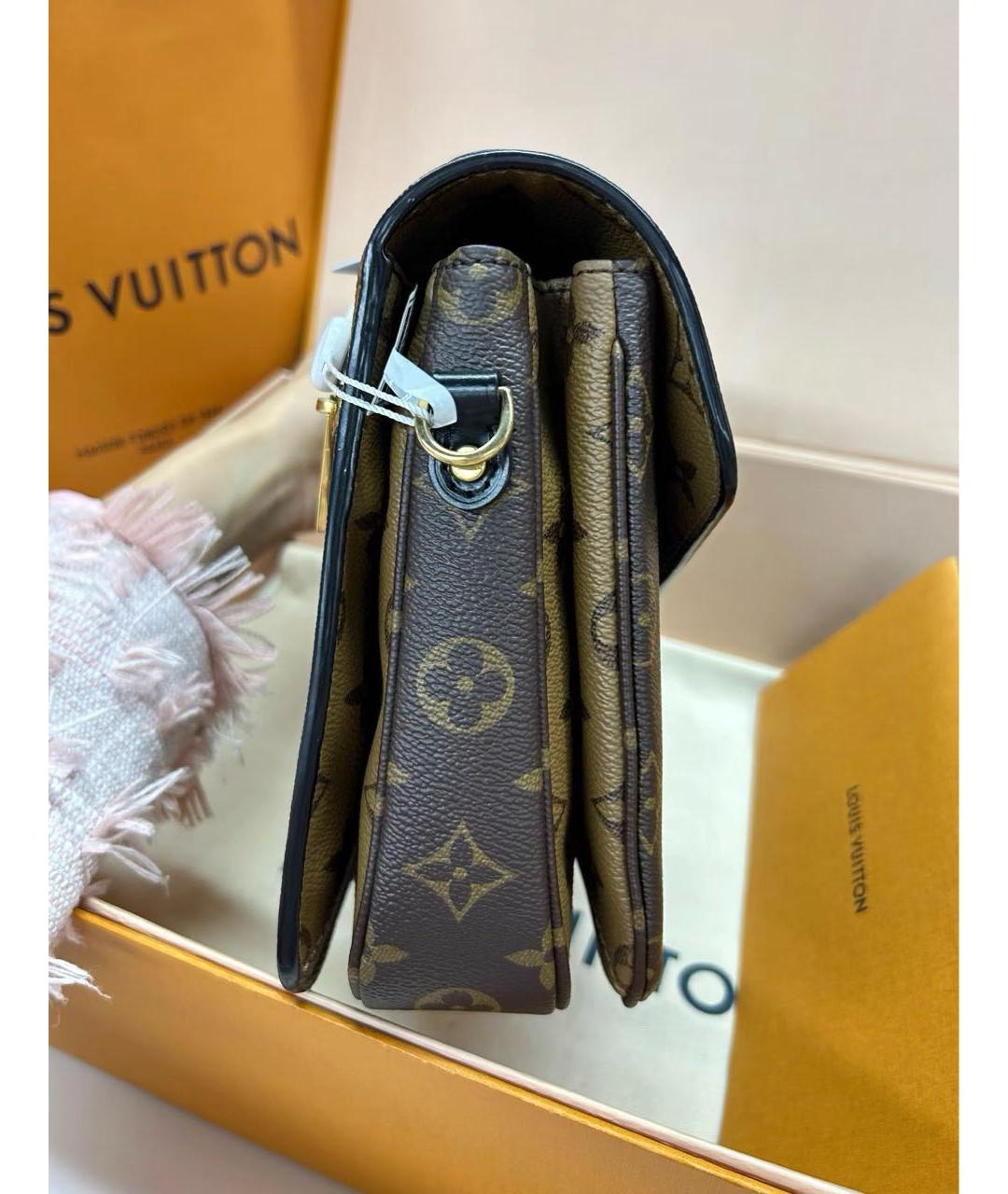 LOUIS VUITTON Коричневая канва сумка с короткими ручками, фото 4