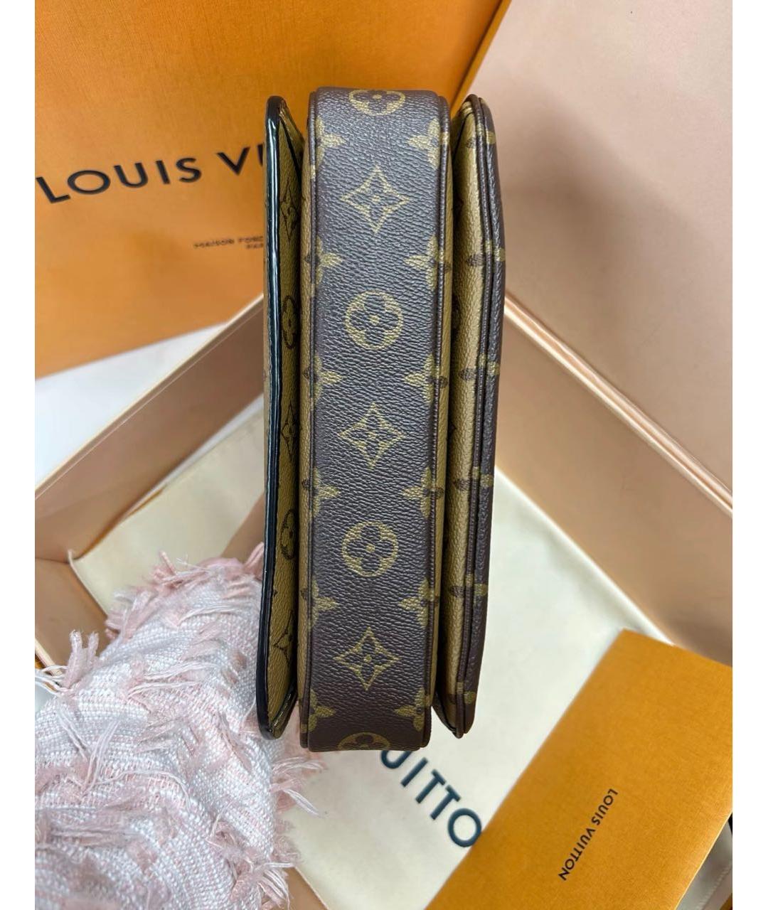 LOUIS VUITTON Коричневая канва сумка с короткими ручками, фото 6