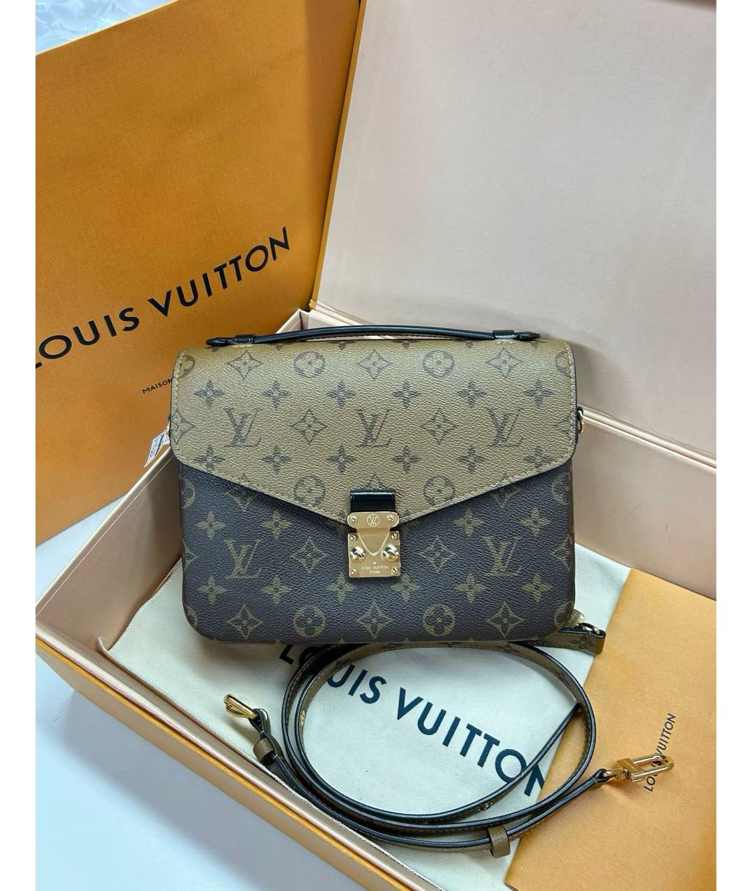 LOUIS VUITTON Коричневая канва сумка с короткими ручками, фото 2
