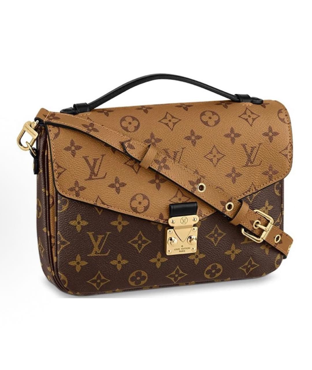 LOUIS VUITTON Коричневая канва сумка с короткими ручками, фото 8