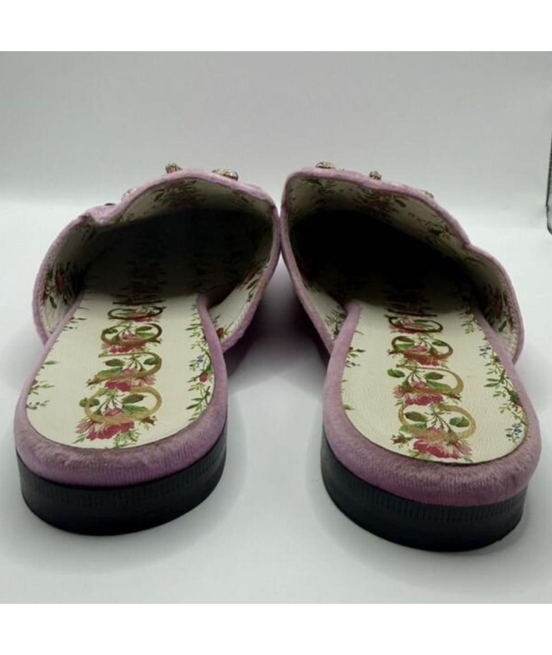GUCCI Коралловые бархатные мюли, фото 4