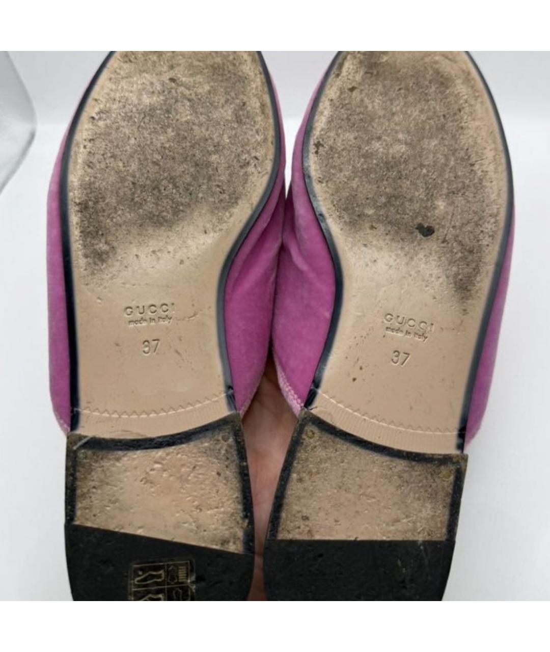 GUCCI Коралловые бархатные мюли, фото 3