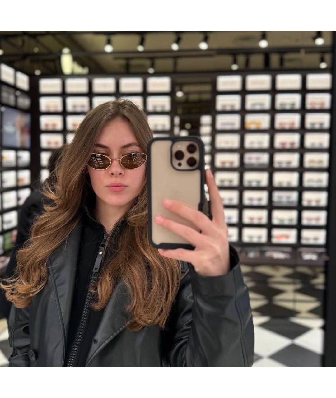 PRADA Золотые металлические солнцезащитные очки, фото 6