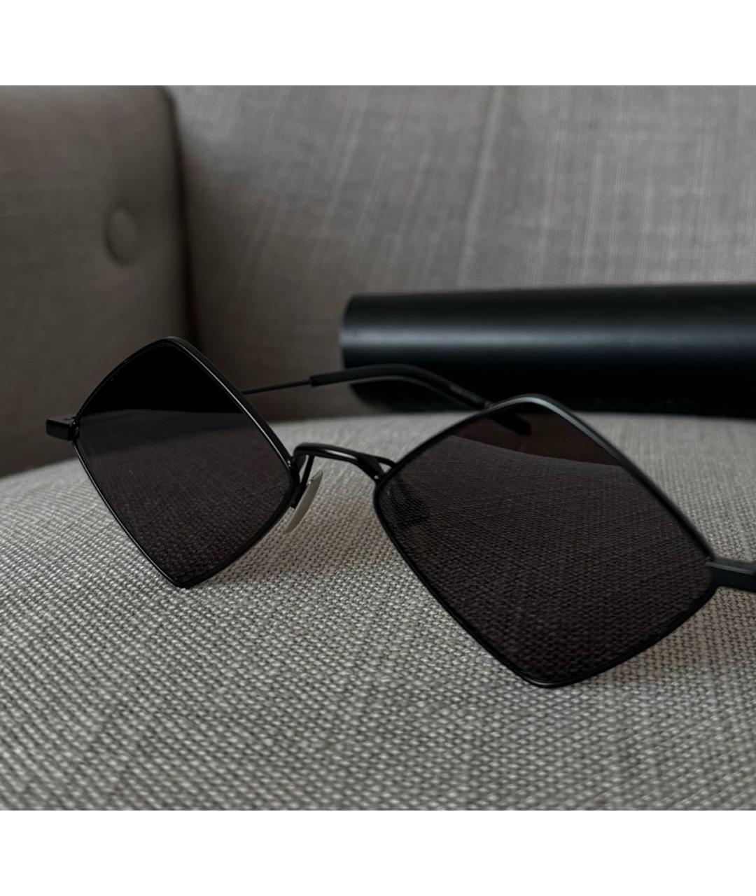 SAINT LAURENT Черные металлические солнцезащитные очки, фото 2