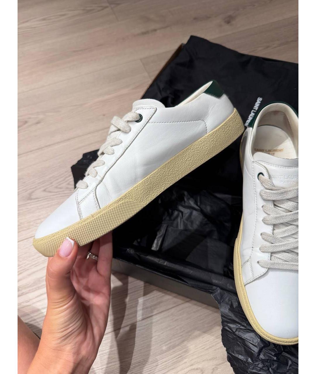 SAINT LAURENT Белые кожаные кеды, фото 7