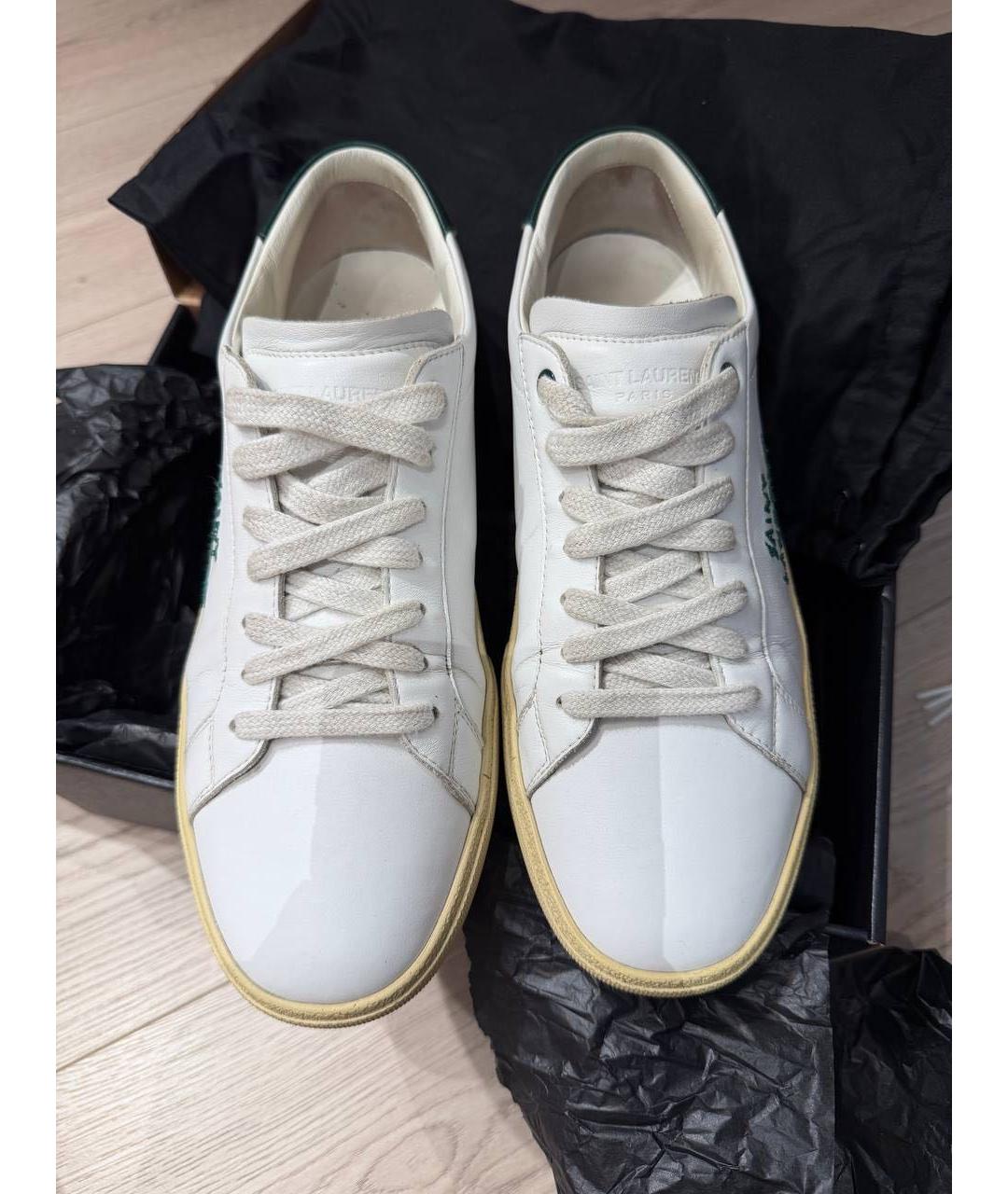 SAINT LAURENT Белые кожаные кеды, фото 2