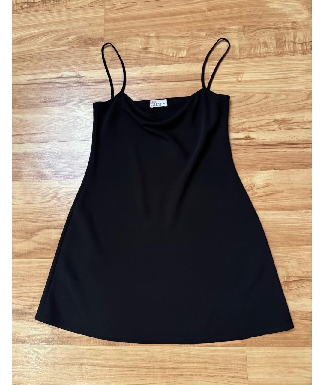 RED VALENTINO Черное шелковое коктейльное платье, фото 3
