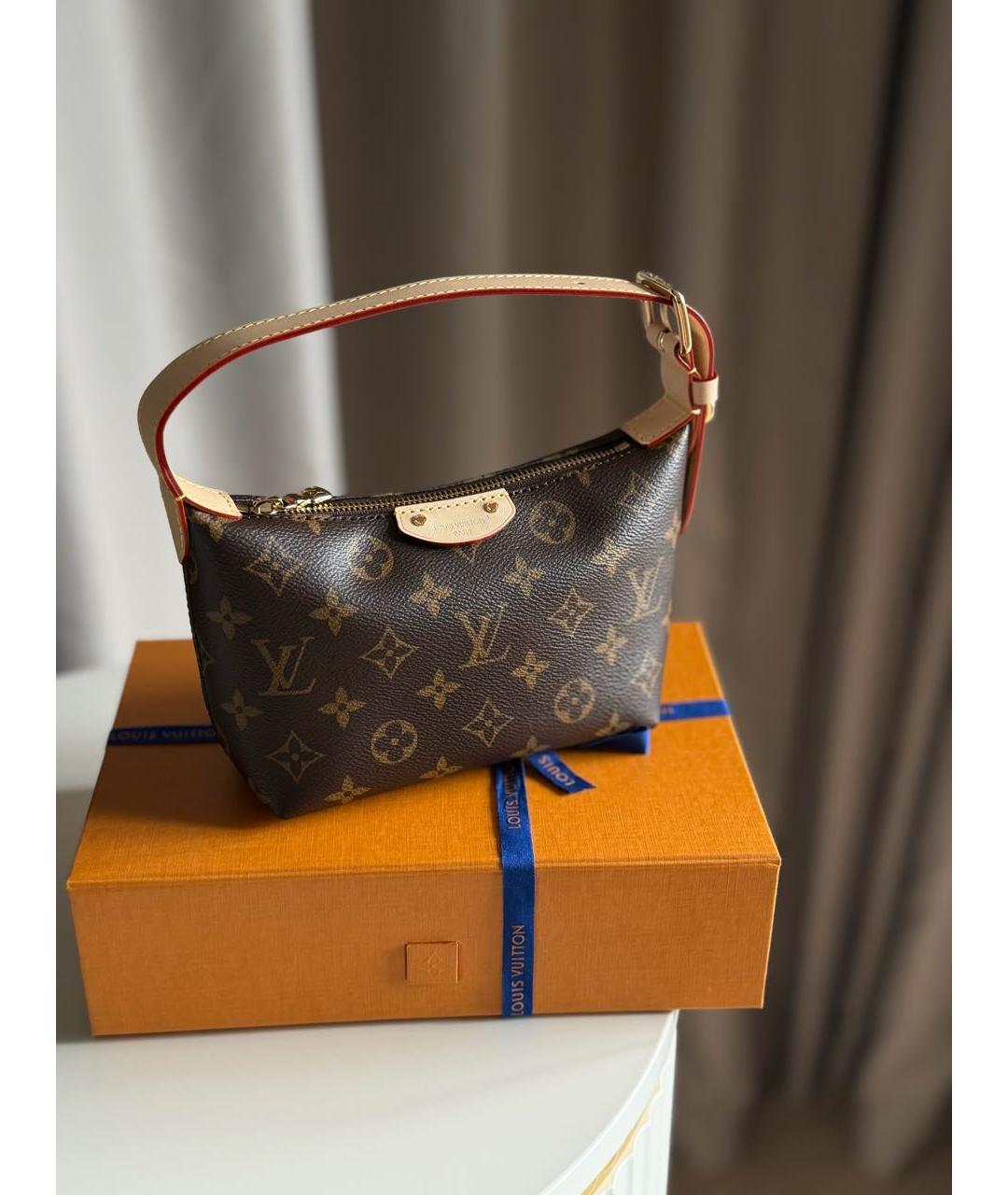 LOUIS VUITTON Коричневая канва сумка с короткими ручками, фото 3
