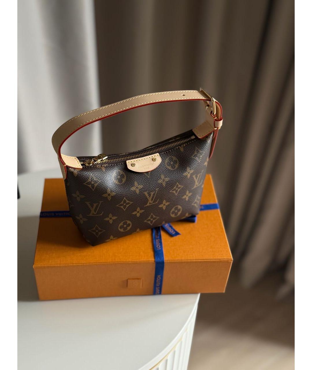 LOUIS VUITTON Коричневая канва сумка с короткими ручками, фото 4