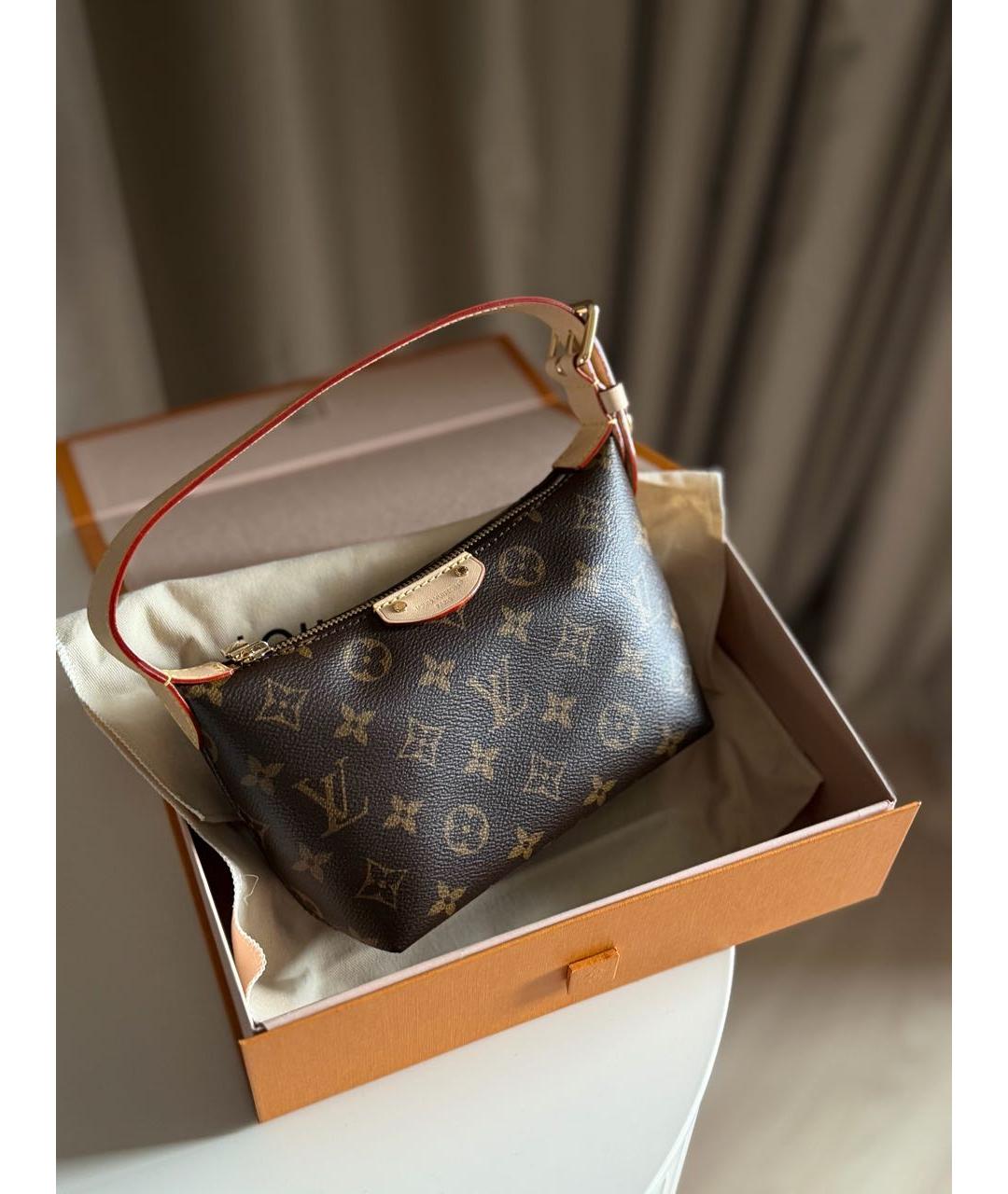LOUIS VUITTON Коричневая канва сумка с короткими ручками, фото 6