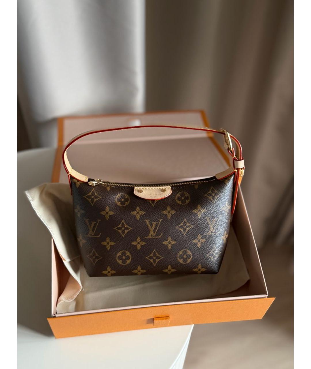 LOUIS VUITTON Коричневая канва сумка с короткими ручками, фото 2