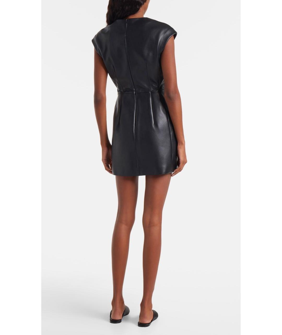 SPORTMAX Черное кожаное вечернее платье, фото 2