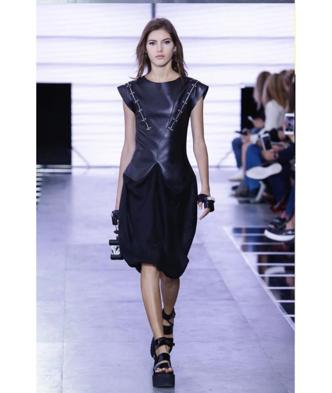 LOUIS VUITTON Черное кожаное вечернее платье, фото 7