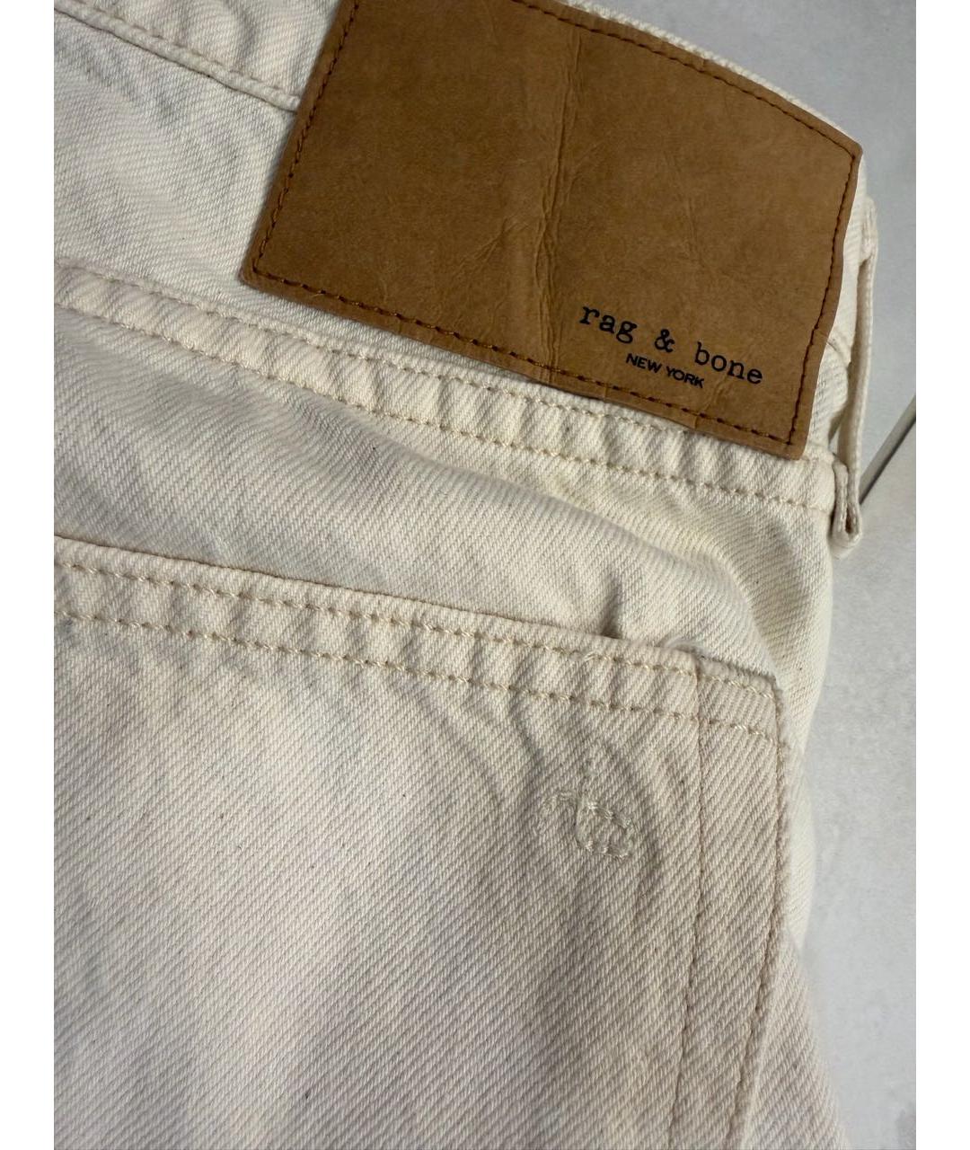 RAG & BONE Бежевые хлопковые джинсы слим, фото 7
