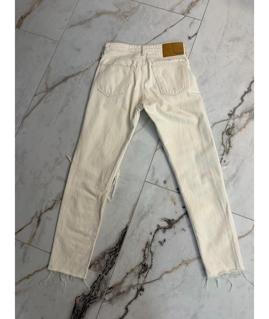 RAG & BONE Бежевые хлопковые джинсы слим, фото 2