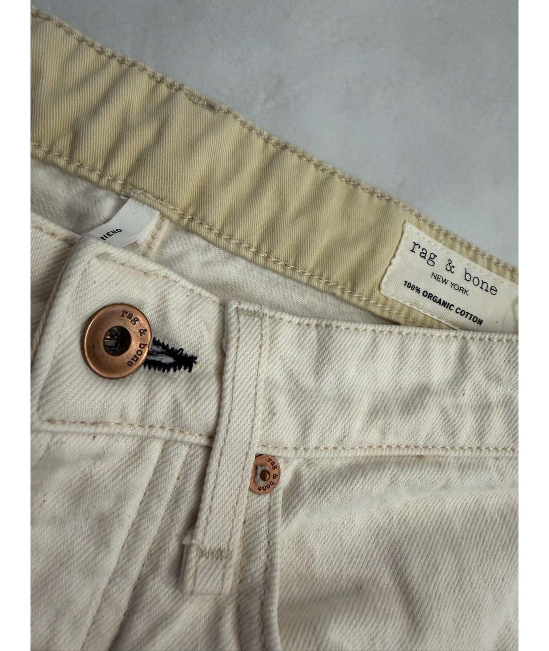 RAG & BONE Бежевые хлопковые джинсы слим, фото 4