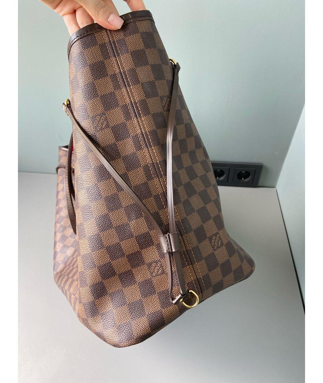 LOUIS VUITTON Коричневая канва сумка тоут, фото 6