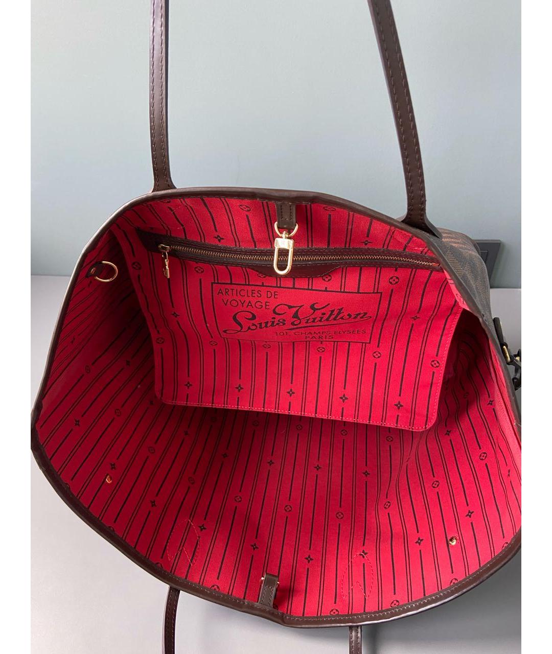LOUIS VUITTON Коричневая канва сумка тоут, фото 4