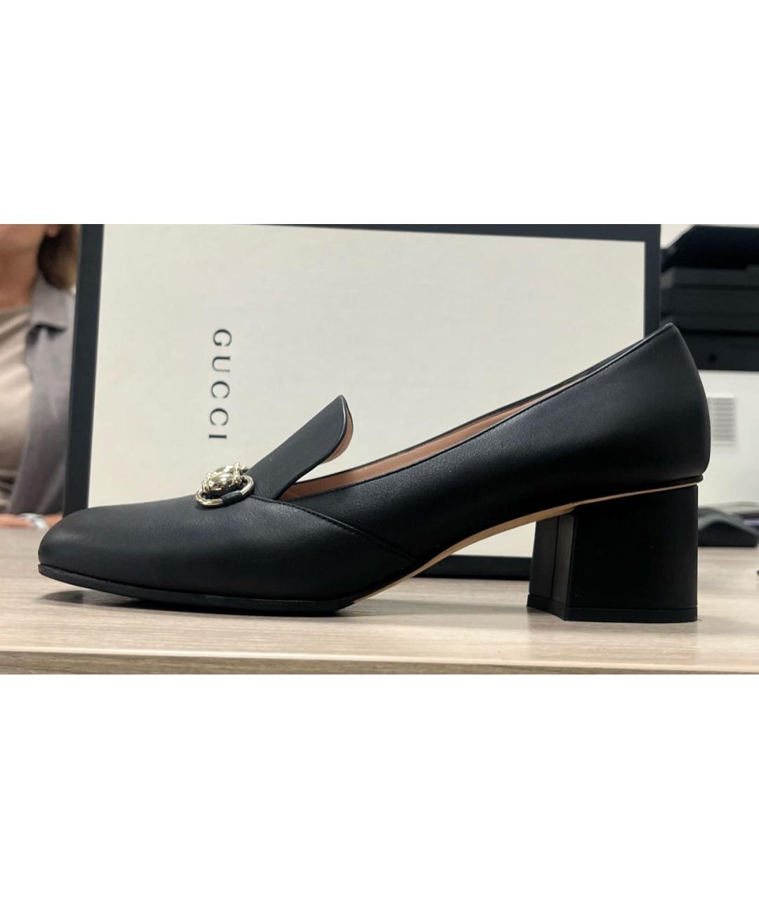 GUCCI Черные кожаные туфли, фото 8