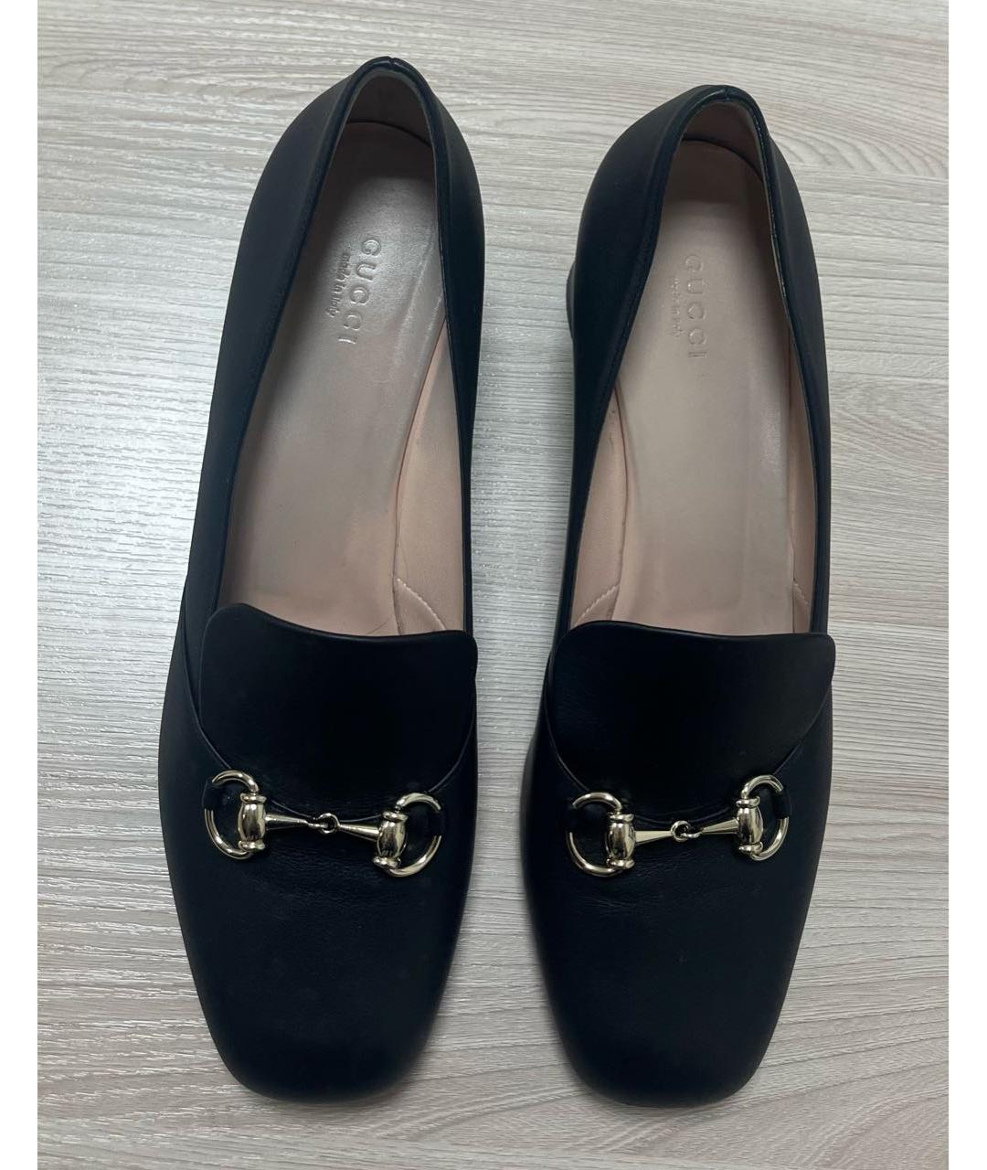 GUCCI Черные кожаные туфли, фото 3