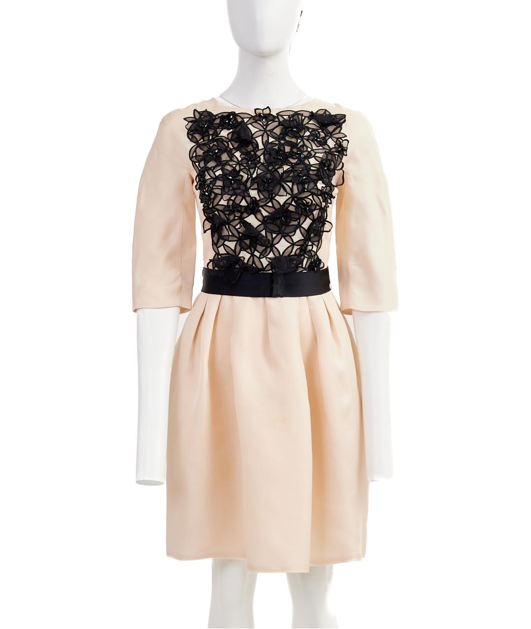 CHRISTIAN DIOR Бежевое шелковое вечернее платье, фото 3