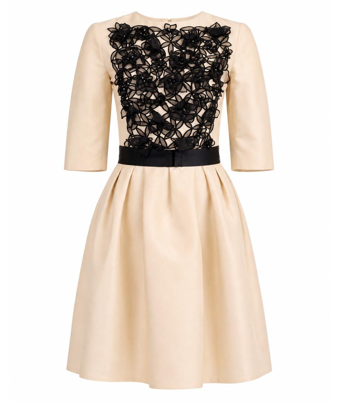 CHRISTIAN DIOR Бежевое шелковое вечернее платье, фото 1