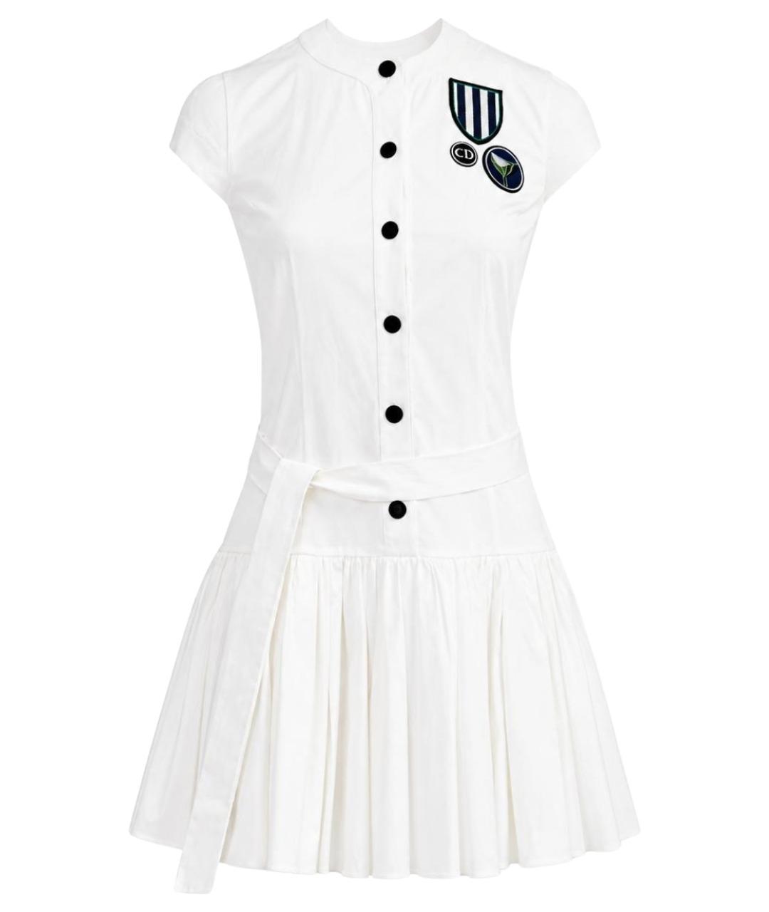CHRISTIAN DIOR Белое хлопковое повседневное платье, фото 1