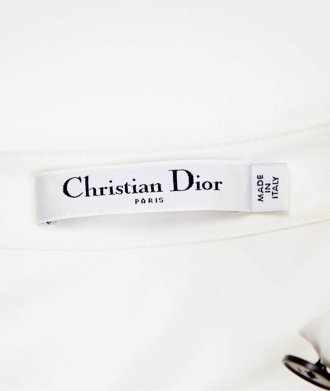 CHRISTIAN DIOR Белое хлопковое повседневное платье, фото 3