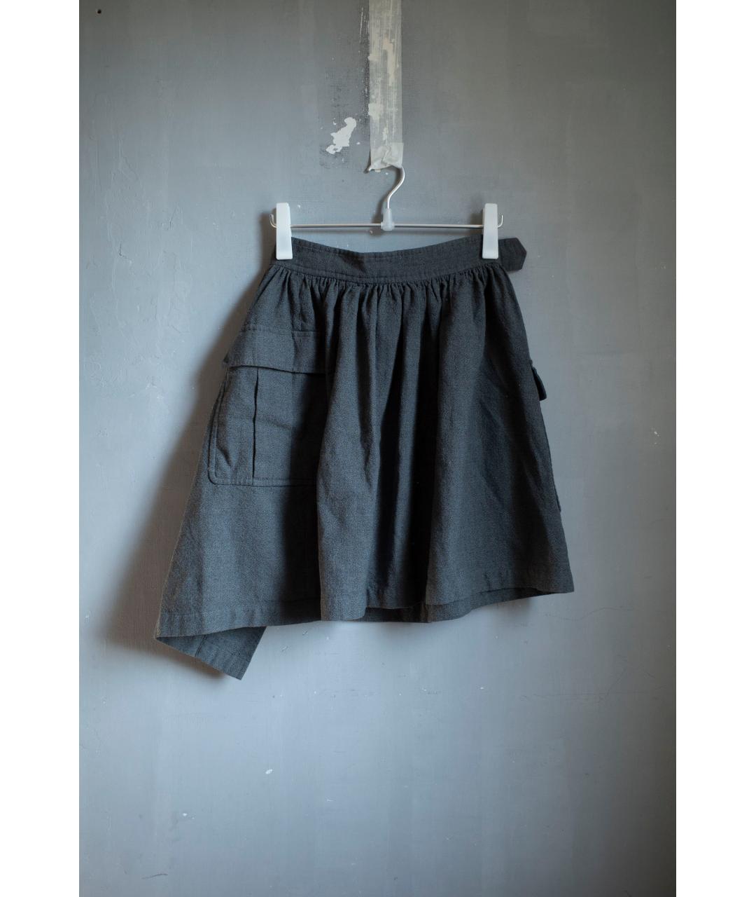 COMME DES GARÇONS Серая шерстяная юбка миди, фото 2