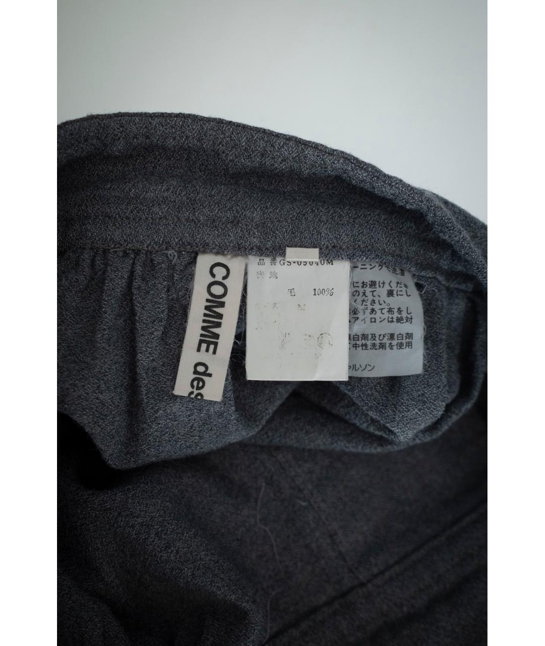 COMME DES GARÇONS Серая шерстяная юбка миди, фото 6