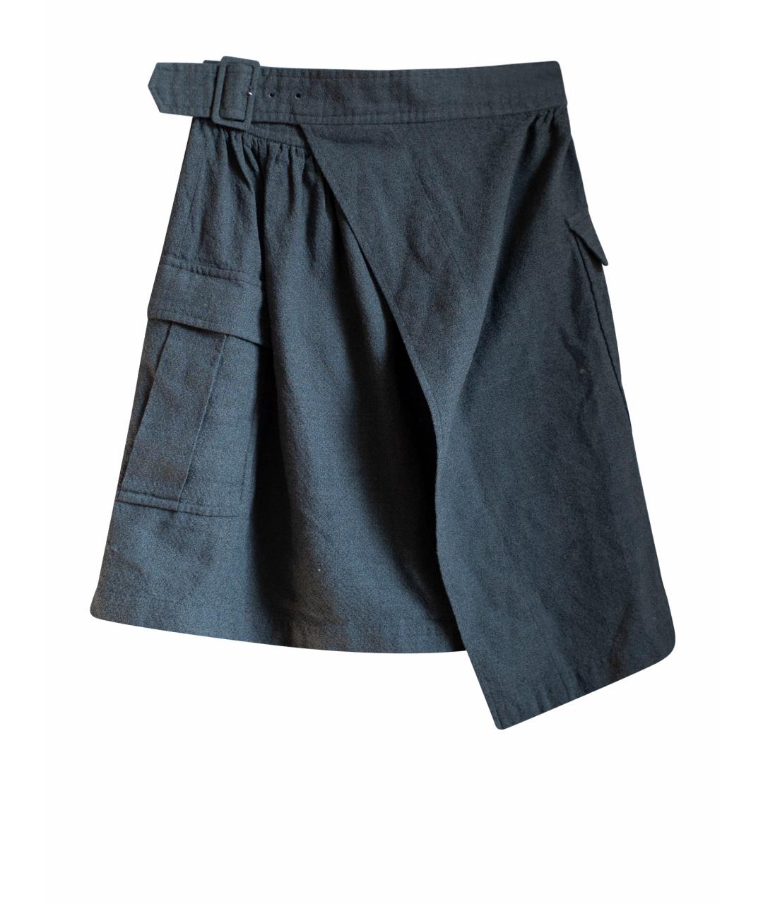COMME DES GARÇONS Серая шерстяная юбка миди, фото 1