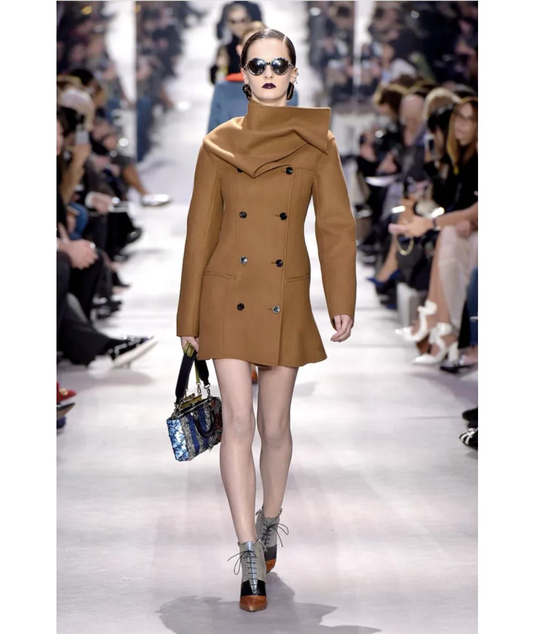 CHRISTIAN DIOR Коричневое кашемировое пальто, фото 6