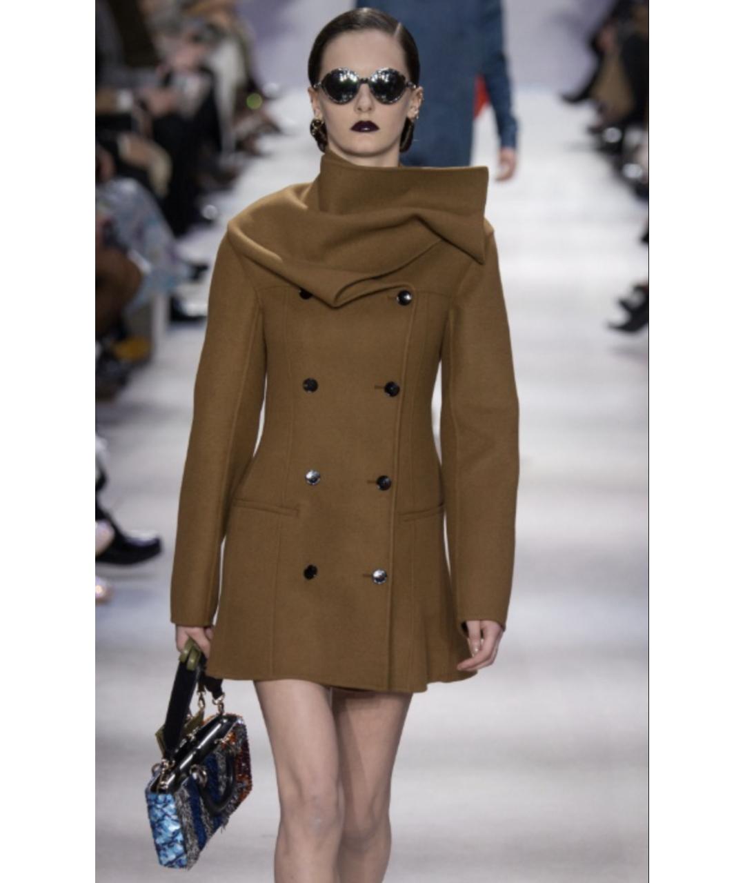 CHRISTIAN DIOR Коричневое кашемировое пальто, фото 4