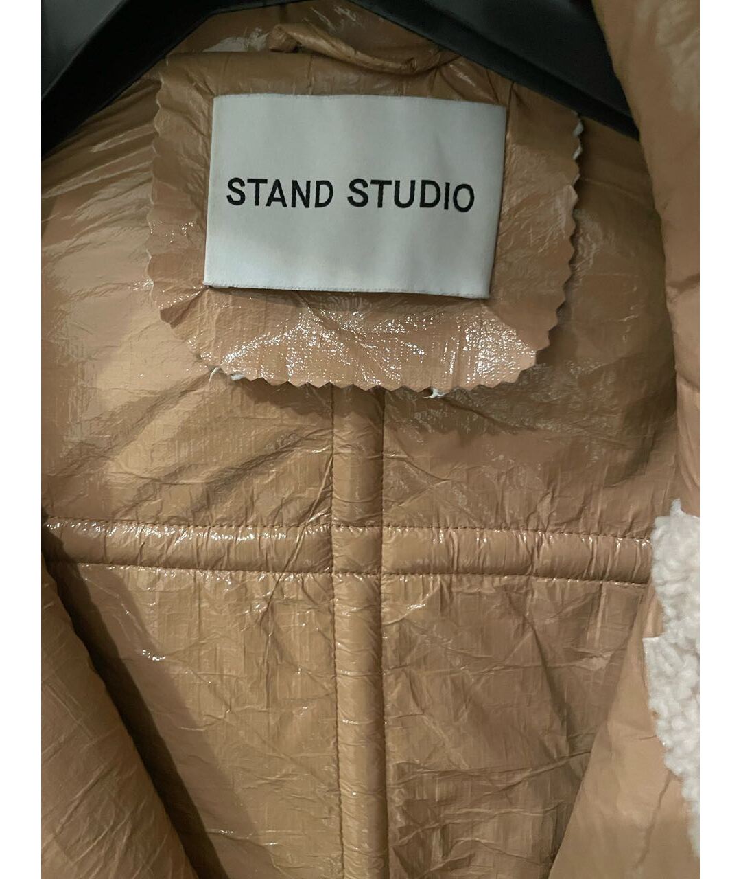 STAND STUDIO Бежевое полиэстеровое пальто, фото 3